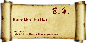 Beretka Helka névjegykártya